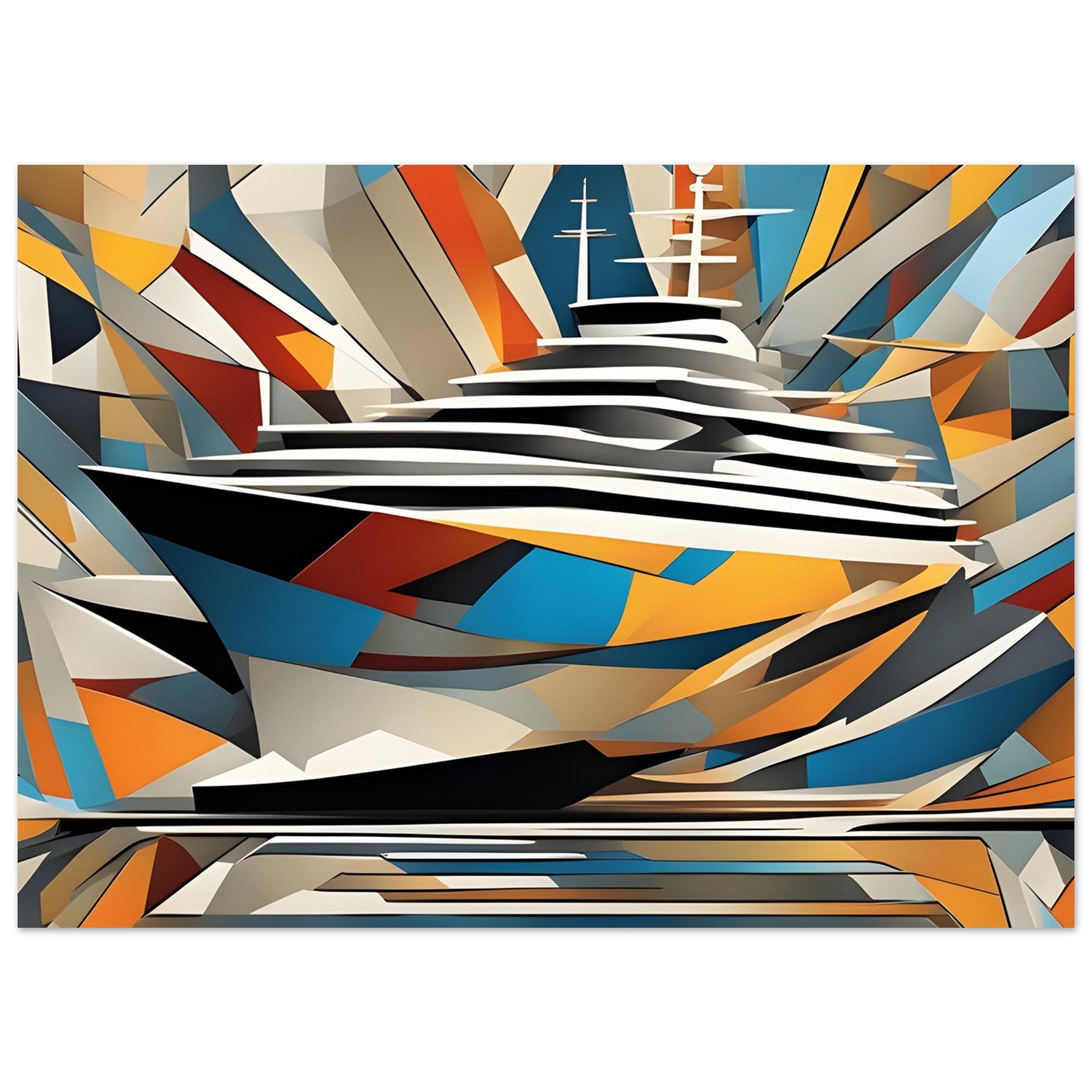 Reflectapix.Com - Super Yacht - Cubist Wall Art, Unique Home Decor, Collectable Show Stopper, Kitchen Art, Centrepiece Gift