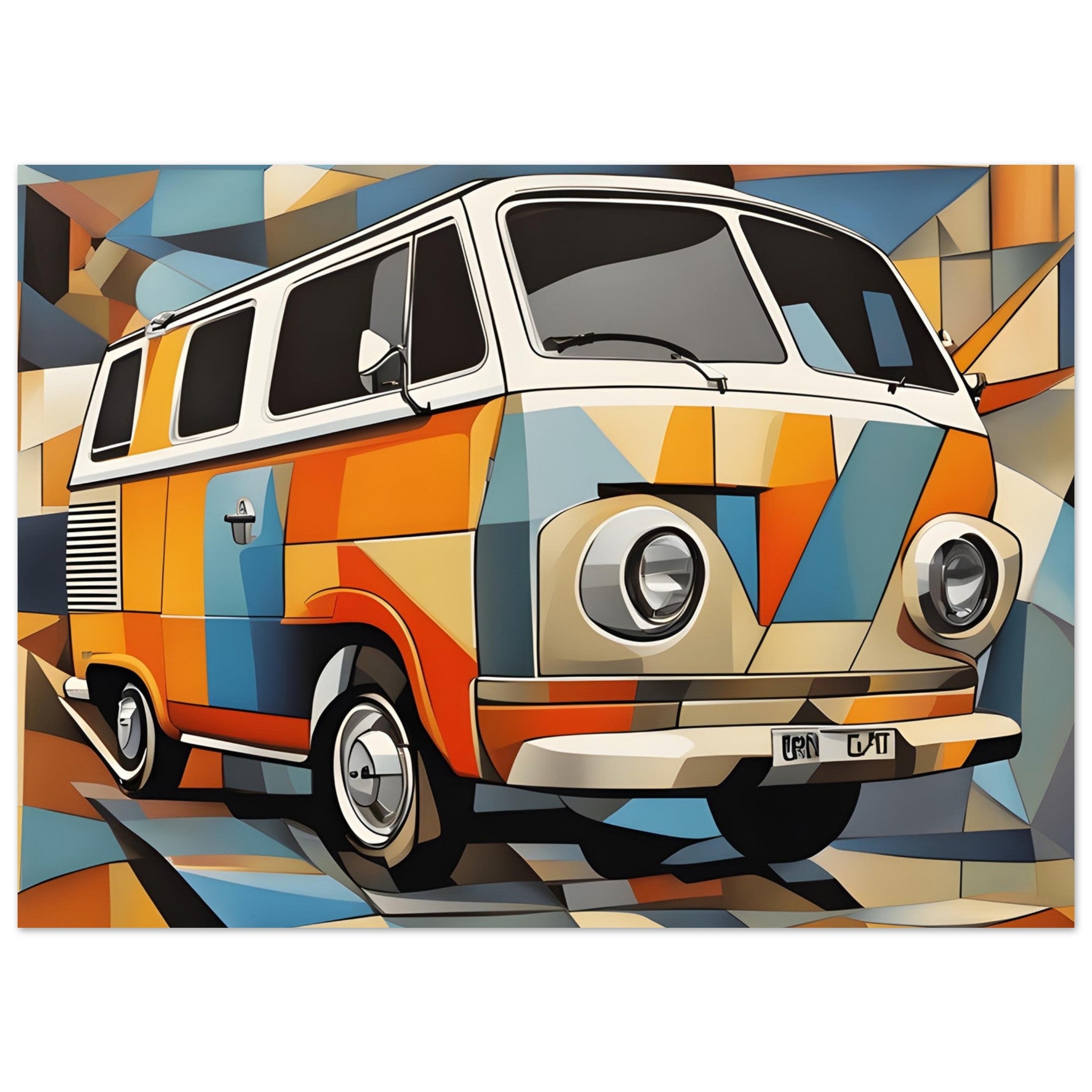 Reflectapix Campervan - Cubist Wall Art, Unique Home Decor, Collectable Show Stopper, Kitchen Art, Centrepiece Gift