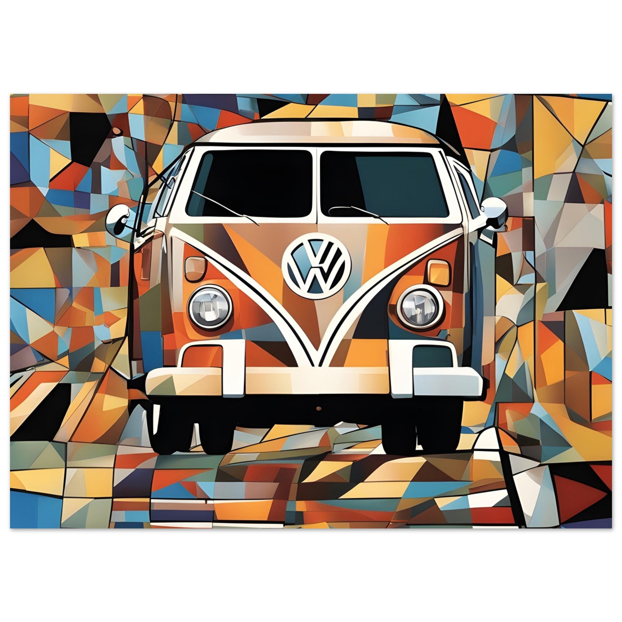 VW Camper - Wall Art, Home Decor, Cubist Art, Kitchen Art, Unique Art, Collectable Art, Show Stopper Art, Centrepiece Art, Wow Factor, Gift Art, Homeowners Art