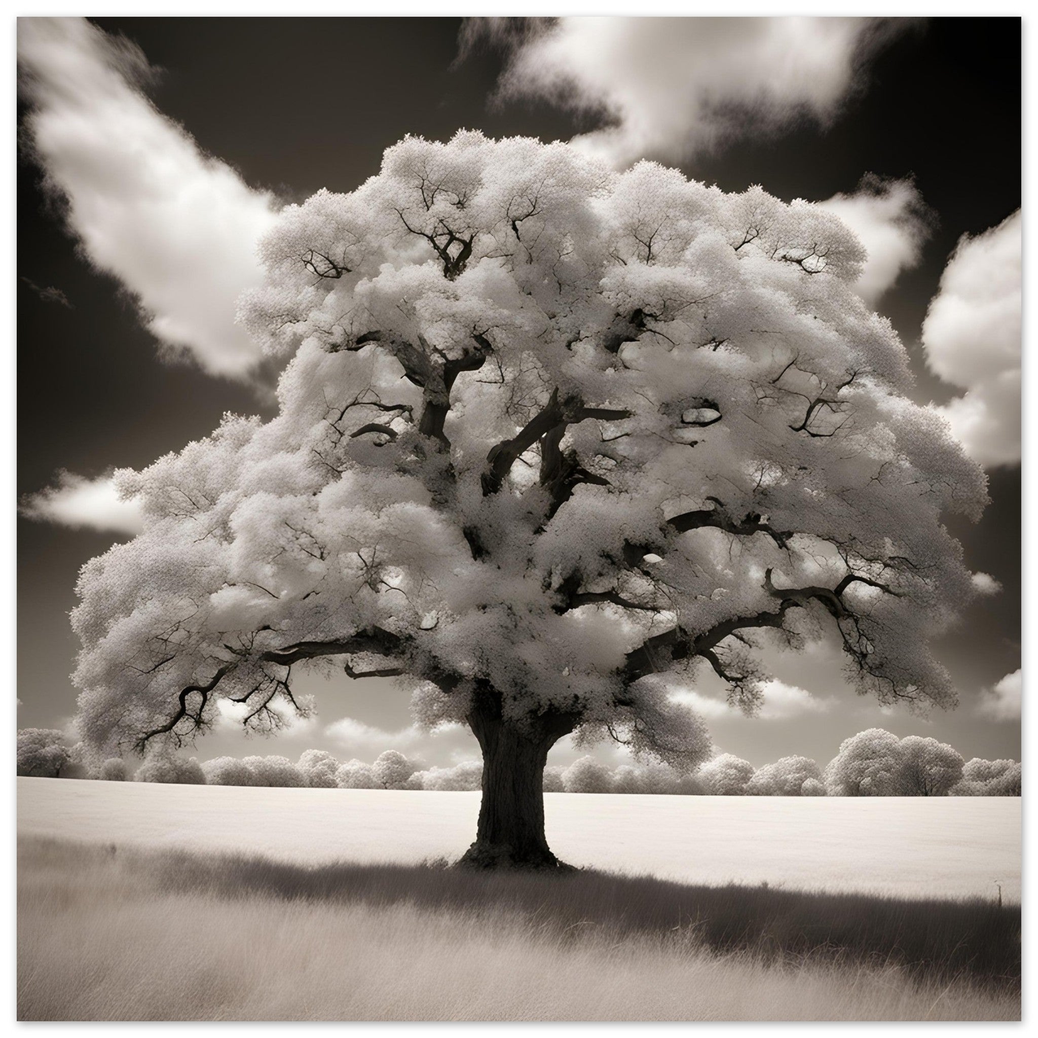 The Lone Oak Tree By Reflectapix-Infrared Wall Art, Abstract Wall Murals, Contemporary Wall Decor